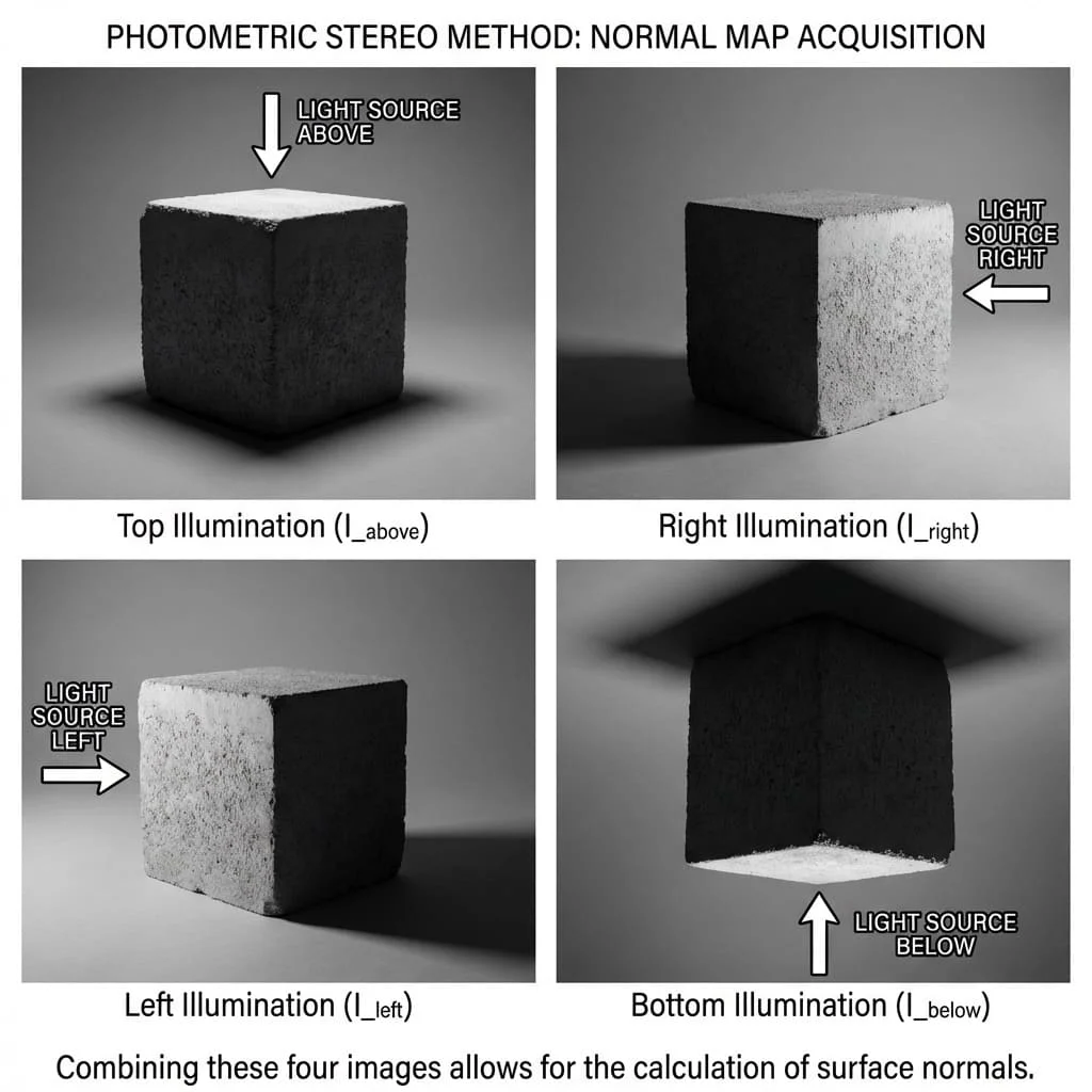Creating Normal Maps from Photos: Photometric Stereo