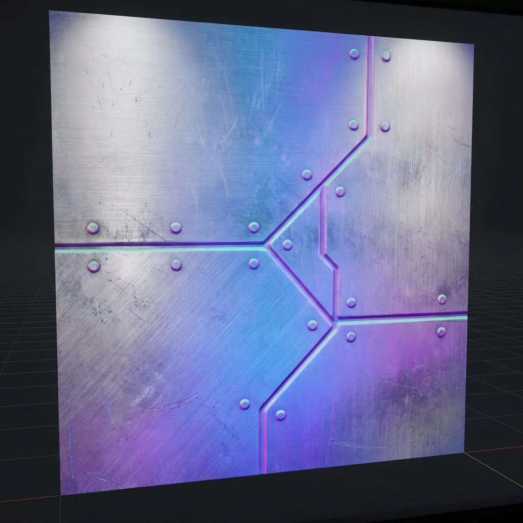 Metal panel normal map example