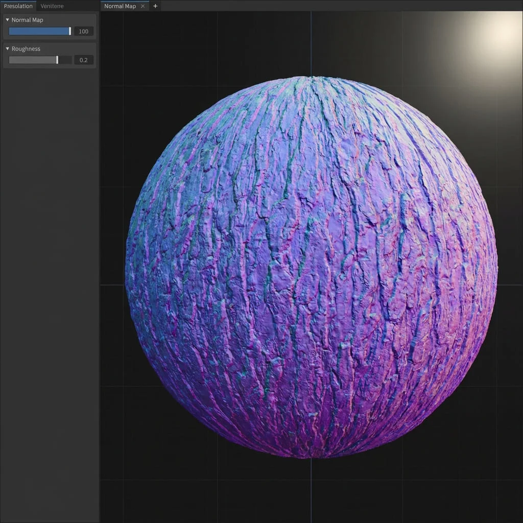 Wood grain normal map example