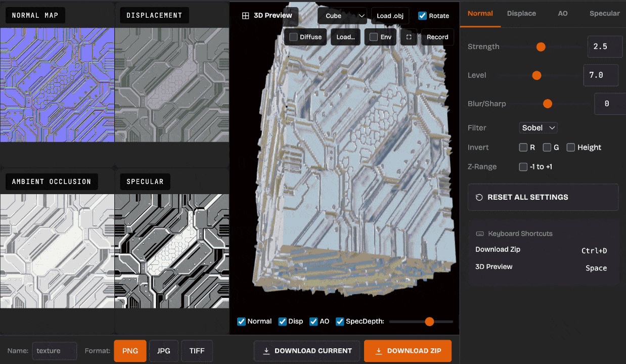 法线贴图生成器预览